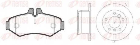 Комплект: 2 диска+ 4 колодки гальмівних REMSA 8733.01