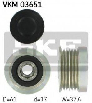 VOLVO Шкив генератора S60,S80,V70 II,XC70,XC90 2.0/2.9 98- SKF VKM 03651