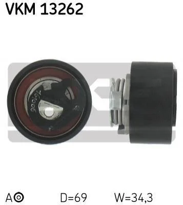 Натягуючий ролик ременя ГРМ CITROEN C5 III, C6 JAGUAR S-TYPE II, XF I, XF II, XF SPORTBRAKE, XJ LAND ROVER DISCOVERY III, DISCOVERY IV, DISCOVERY V, RANGE ROVER IV 2.7D/3.0D/3.0DH 06.04- VKM13262 SKF VKM 13262 (фото 1)