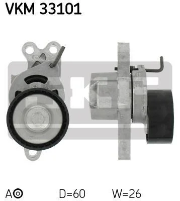 CITROEN Ролик натяжит.ремня Berlingo,Xsara 1,4/1,6/16V PEUGEOT 206, Partner SKF VKM 33101 (фото 1)