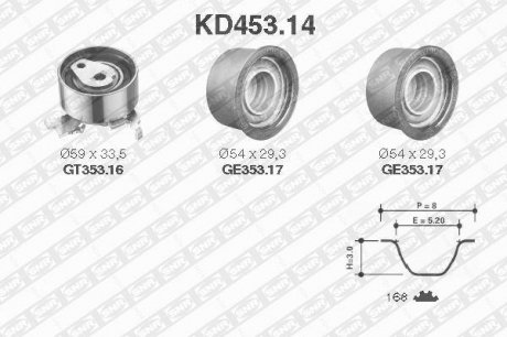 Рем. Комплект ГРМ: ремень + ролики NTN SNR SNR NTN KD453.14