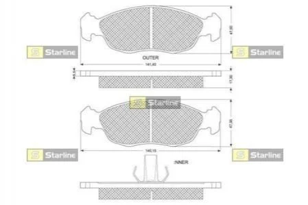 Гальмівні колодки дискові STARLINE BD S106