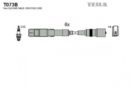 Кабель зажигания, к-кт Аналог TES T869C Audi 92-00 2,6;2,8 TESLA T073B