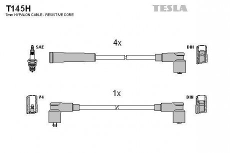 Кабель зажигания, к-кт Аналог TES T372S Skoda Felicia 94-01 1,3 135B (SPI) TESLA T145H