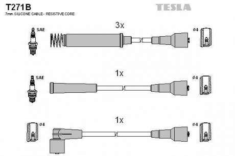 Провода в/в Opel Astra/Vectra CD-GT-GSi 1.8i/2.0 (Mot C18NZ TESLA T271B