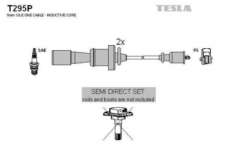 Комплект высоковольтных проводов TESLA T295P