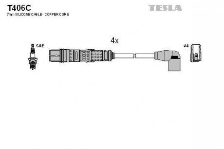 Комплект высоковольтных проводов TESLA T406C (фото 1)