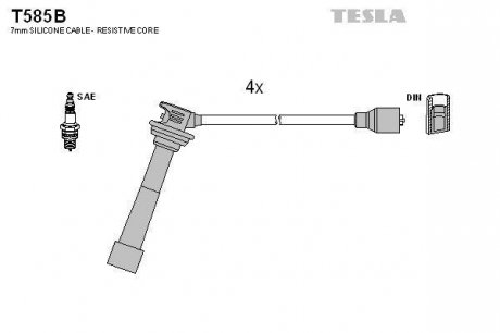 Комплект высоковольтных проводов TESLA T585B