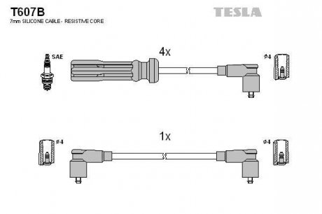 Дроти В/В Volvo 740 2.0 85- TESLA T607B