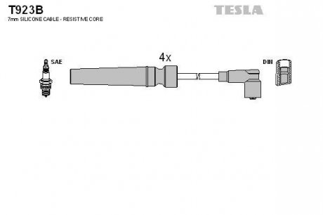 Кабель запалювання к-кт Nubira,Lacetti,Nexia 03- 1,6 New 08- 1,6F16D3 (UzDaewoo) TESLA T923B