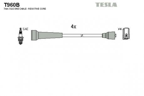 Комплект высоковольтных проводов TESLA T960B (фото 1)