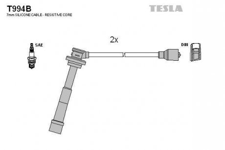 Кабель зажигания, к-кт TESLA T994B