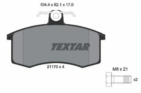Тормозные колодки дисковые Textar TEXTAR 2117002