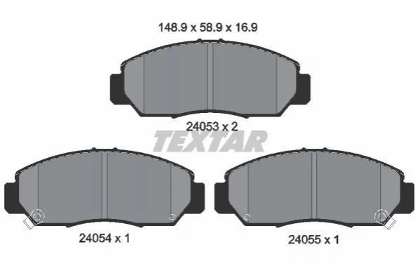 Гальмівні колодки HONDA Accord/FR-V "F "01>> TEXTAR 2405301 (фото 1)