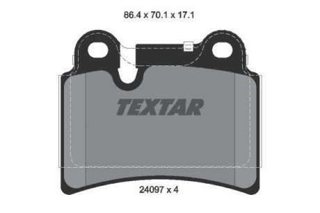 Комплект гальмівних колодок задн, VW TOUAREG 3.0D-6.0 10.02-05.10 TEXTAR 2409701