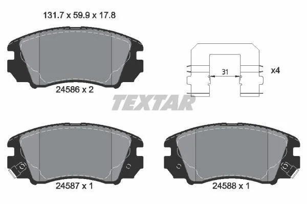 Тормозные колодки дисковые TEXTAR 2458601 (фото 1)