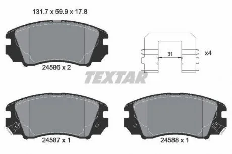Тормозные колодки дисковые TEXTAR 2458601