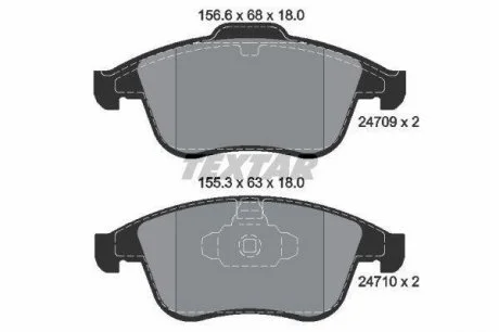 Комплект тормозных колодок, дисковый тормоз TEXTAR 2470901 (фото 1)