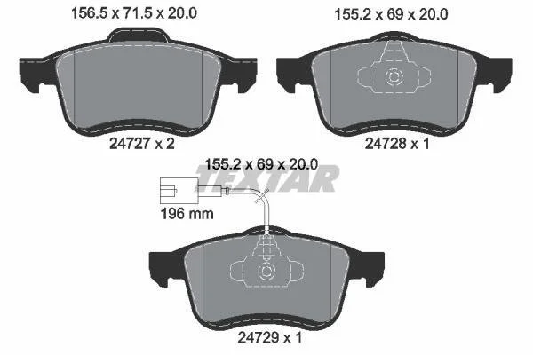 Тормозные колодки дисковые Textar TEXTAR 2472701 (фото 1)