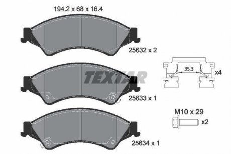 Тормозные колодки (передние) Ford Ranger 11- Q+ TEXTAR 2563201