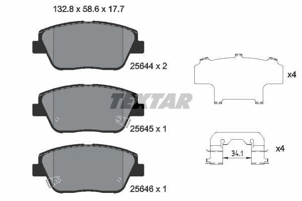 Тормозные колодки дисковые Textar TEXTAR 2564401 (фото 1)