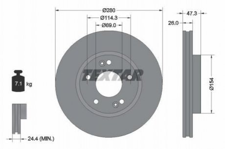 Диск тормозной TEXTAR 92133903 (фото 1)