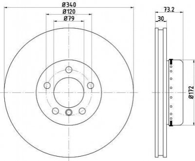 Диск тормозной (передний) BMW 1 (F20/F21)/ 3 (F30/F31)/ 4 (F36) 11- (340x30) PRO+ TEXTAR 92264925