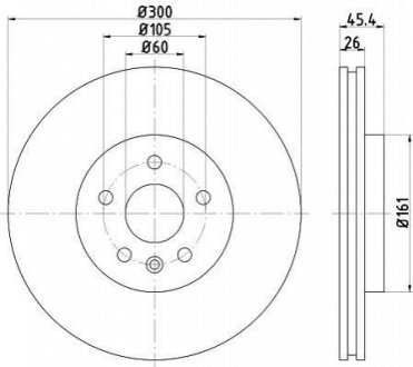 Диск тормозной (передний) Opel Astra K 15-(300x26) R16 PRO (заменено 92277205) TEXTAR 92277203