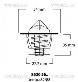 Термостат Citroen/Peugeot 1.8D-2.0D 85- TRISCAN 86205682