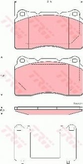 Комплект тормозных колодок, дисковый тормоз TRW GDB1608 (фото 1)