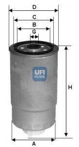 Топливный фильтр UFI 24.H2O.05