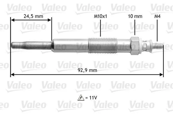 Свеча накаливания Valeo 345106 (фото 1)