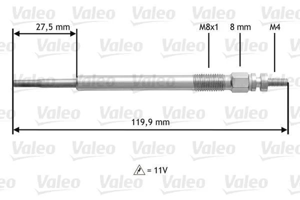Свеча накаливания Valeo 345123 (фото 1)