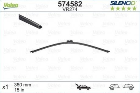 Щетка стеклоочистителя (задняя) (380mm) Audi A1/A4/Q7 10- Valeo 574582 (фото 1)