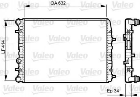 Радіатор VAL732864 Valeo 732864