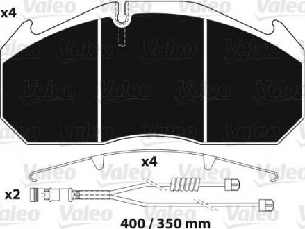 Колодки тормозные 249x118,1x28 Valeo 882216