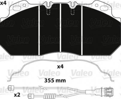 Колодки тормозные 249x110x28 Valeo 882217