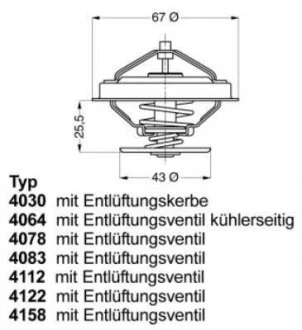 RENAULT Термостат 87°C R25, R30, Trafic 2,0 -86, 2,2 94- VOLVO 260-265 7 WAHLER 4122.87D