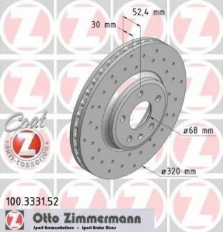 Диск гальмівний SPORT Z ZIMMERMANN 100.3331.52