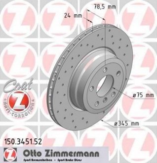 Диск гальмівний ZIMMERMANN 150.3451.52