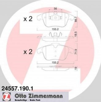 Комплект гальмівних колодок ZIMMERMANN 24557.190.1