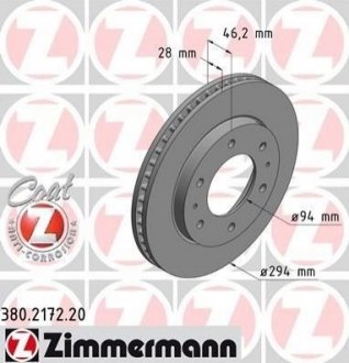 Диск гальмівний ZIMMERMANN 380.2172.20