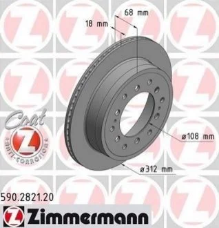 Диск гальмівний ZIMMERMANN 590.2821.20