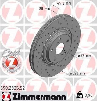 Диск гальмівний ZIMMERMANN 590.2825.52